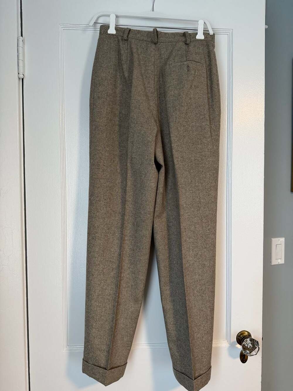 Lauren Ralph Lauren Petite Wool Cashmere Pleated Trousers Brown Size 8P